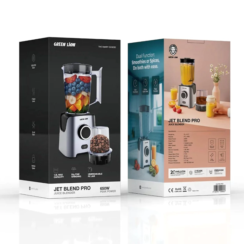 مخلوط‌کن حرفه‌ای گرین‌لاین مدل Green Lion Jet Blend Pro 650W