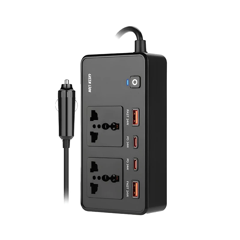 اینورتر فندکی خودرو 200 وات گرین لاین مدل GC-200 GNGC200CINBK