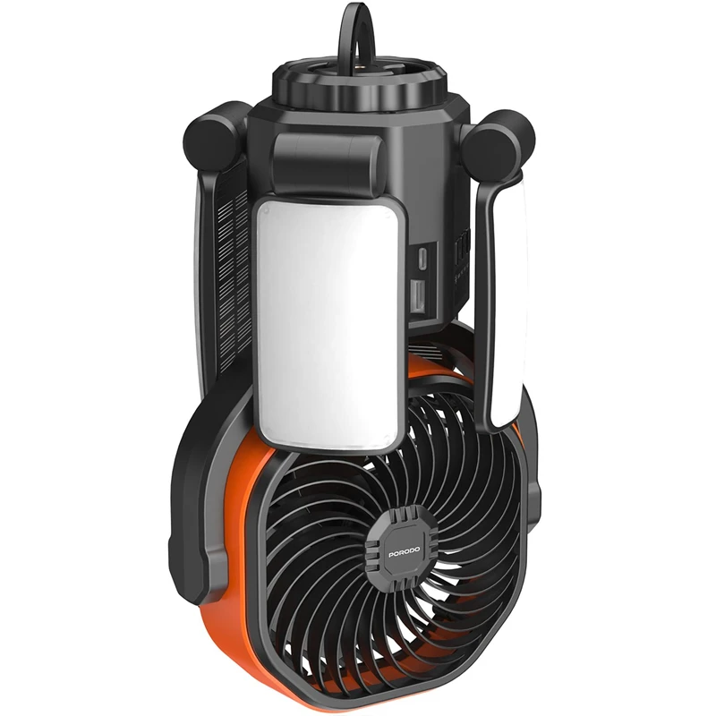 پنکه و پاوربانک خورشیدی پرودو مدل Porodo SunCharge Outdoor Solar Fan PDLFSTFNBKOG