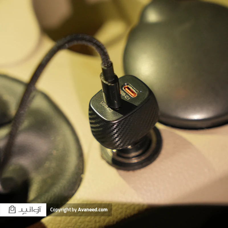 شارژر فندکی فیلیپس مدل DLP5522CC توان 60 وات (دو پورت USB-C بدنه فلزی) همراه با کابل یک متری