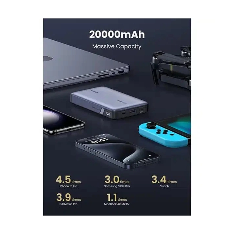 پاوربانک 20000 میلی آمپر 100 واتی برند یوگرین مدل UGREEN PB720