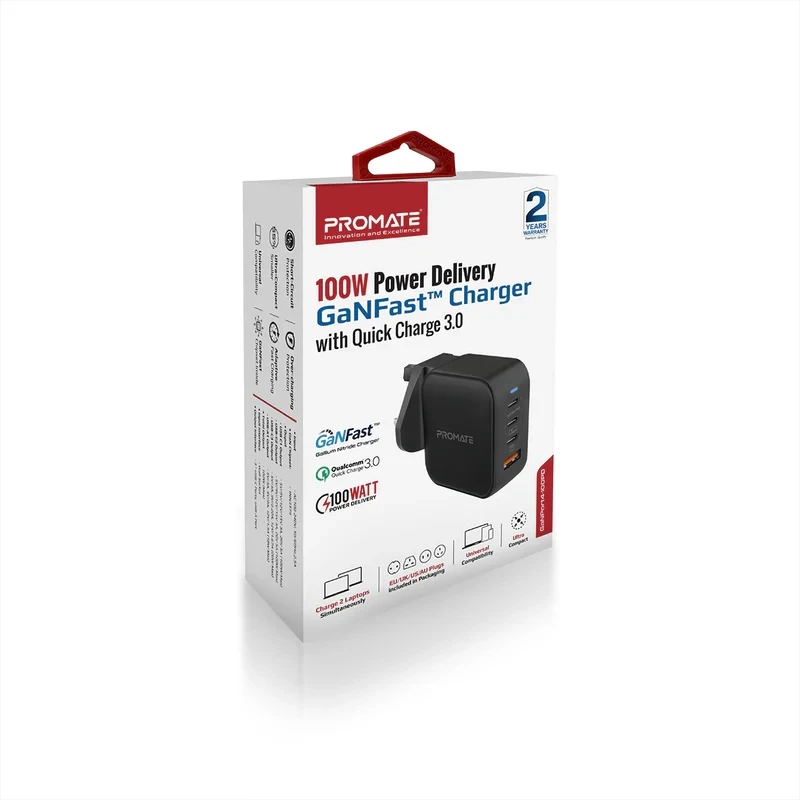 شارژر دیواری 100 وات پرومیت مدل GANPORT4-100PD