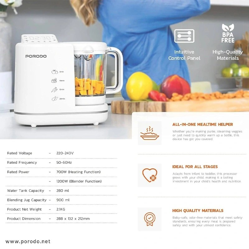 غذاساز کودک پرودو مدل Baby Food Processor 7 In 1 LFS018