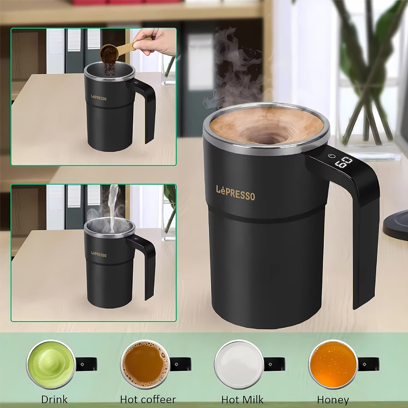 ماگ 380 میلی لیتر لپرسو مدل Lepresso Stirmagic Auto Stirring Mug LPCFFM0018