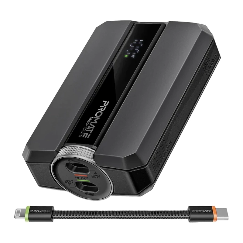 پاوربانک شارژ سریع پرومیت مدل NEO-10UNI به ظرفیت 10000 میلی‌آمپرساعت
