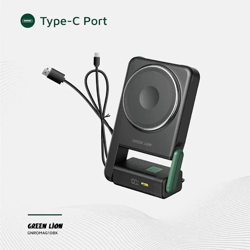پاوربانک گرین لاین مگ سیف 10000 میلی آمپر Green Lion Rotex MagSafe
