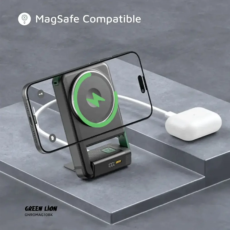 پاوربانک گرین لاین مگ سیف 10000 میلی آمپر Green Lion Rotex MagSafe