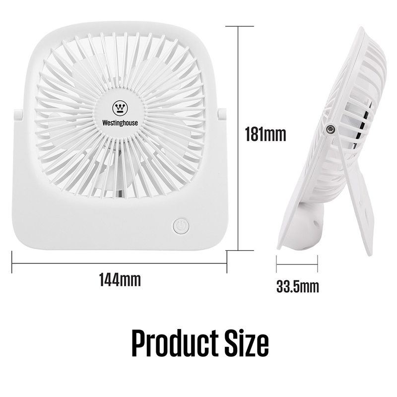 پنکه قابل حمل وستینگ هاوس مدل Westinghouse Portable Rechargeable Fan WSFRE156