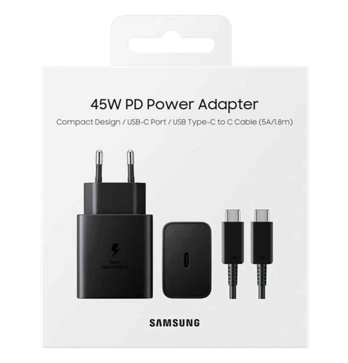 شارژر دیواری 45 وات 2پین سامسونگEP-T4511 به همراه کابل 1.8 متری USB-C - (اصلی Original)