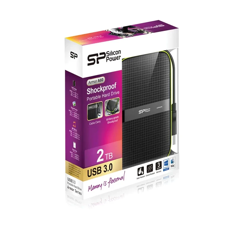 حافظه اچ دی دی سیلیکون پاور مدل Armor A60 ظرفیت 2 ترابایت