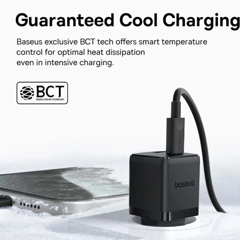 شارژر دیواری 20 واتی بیسوس فست شارژ (با دو خروجی) مدل Palm Fast Charger 20W - (اصل)