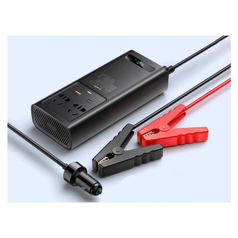 مبدل برق خودرو بیسوس مدل Super Si Power Inverter  500W CGNB000101