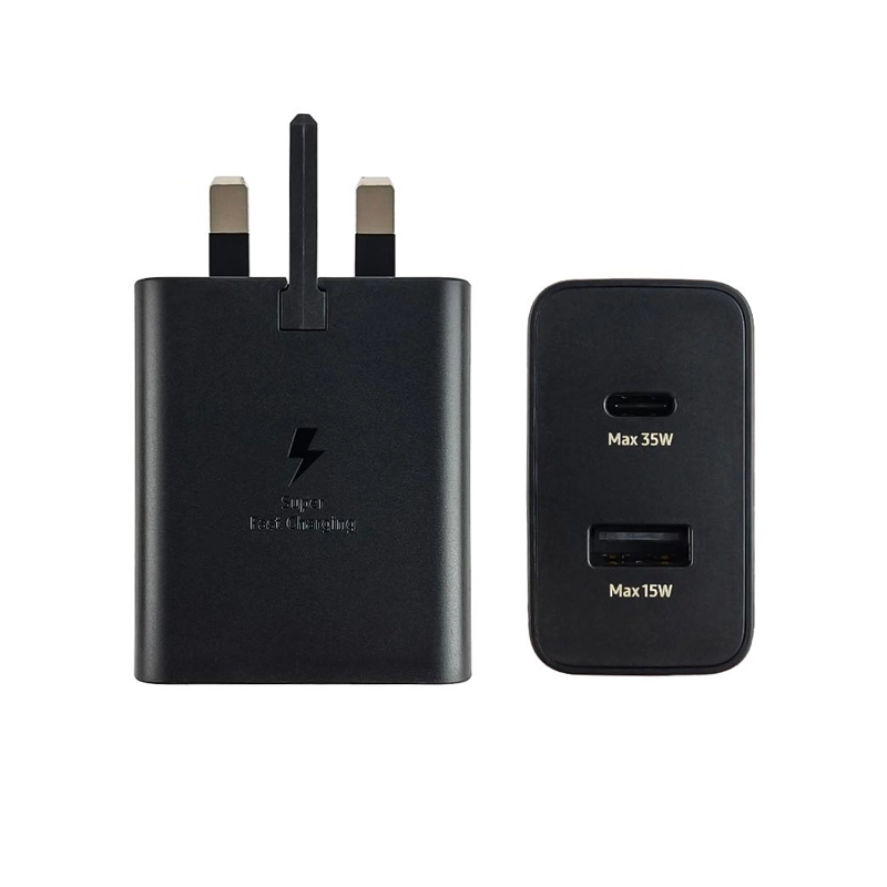 شارژر دیواری سامسونگ مدل EP-TA220 35W سوپر فست 35 وات سه پین با دو خروجی USB-C و USB - (اصلی Original)