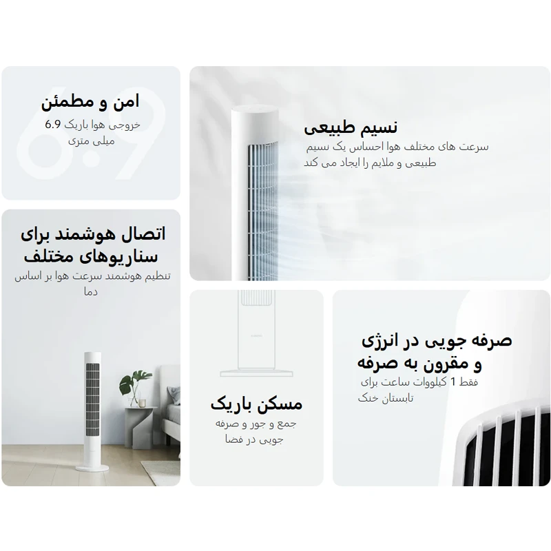 پنکه هوشمند شیائومی مدل Xiaomi Smart Tower Fan 2 BPTS02DM