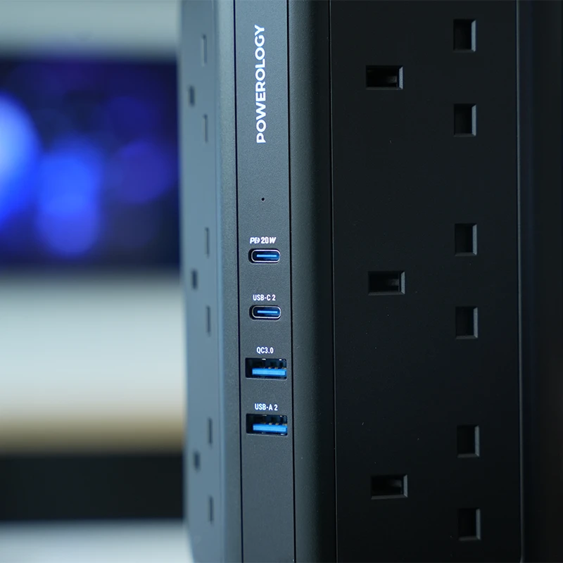 هاب شارژی 12 پورت پاورولوژی Powerology 12 AC Sockets GaN Tower Hub Charge UpTo 17 Devices 3M