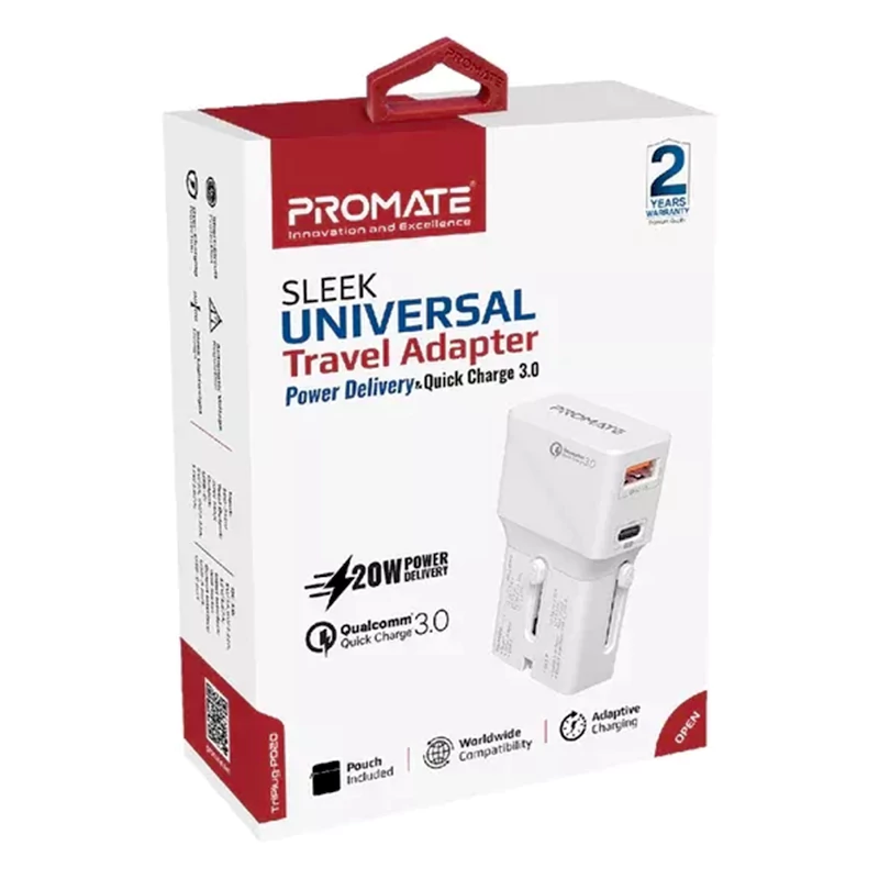 شارژر دیواری هوشمند پرومیت مدل TRIPLUG-PD20