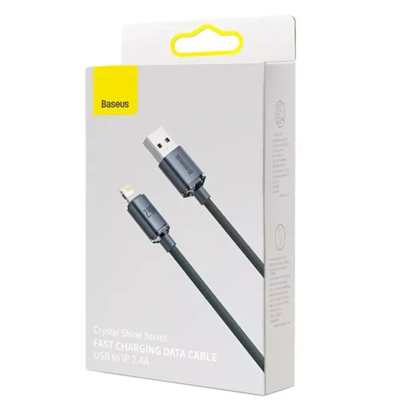 کابل USB به لایتنینگ بیسوس 2 متری (ویژه آیفون) مدل Crystal Shine