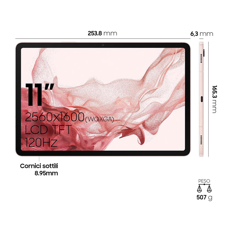 تبلت سامسونگ Tab S8 X706 5G تک سیم کارت حافظه  128/8GB ویتنام