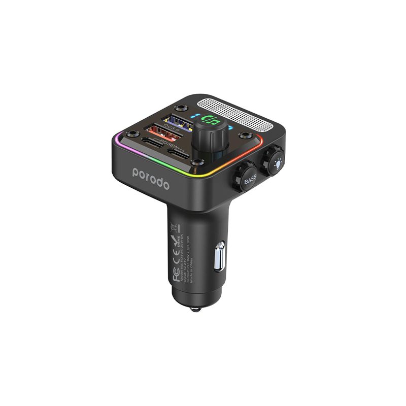 شارژر فندکی خودرو و دانگل بلوتوثی پرودو مدل PD-FMT36W