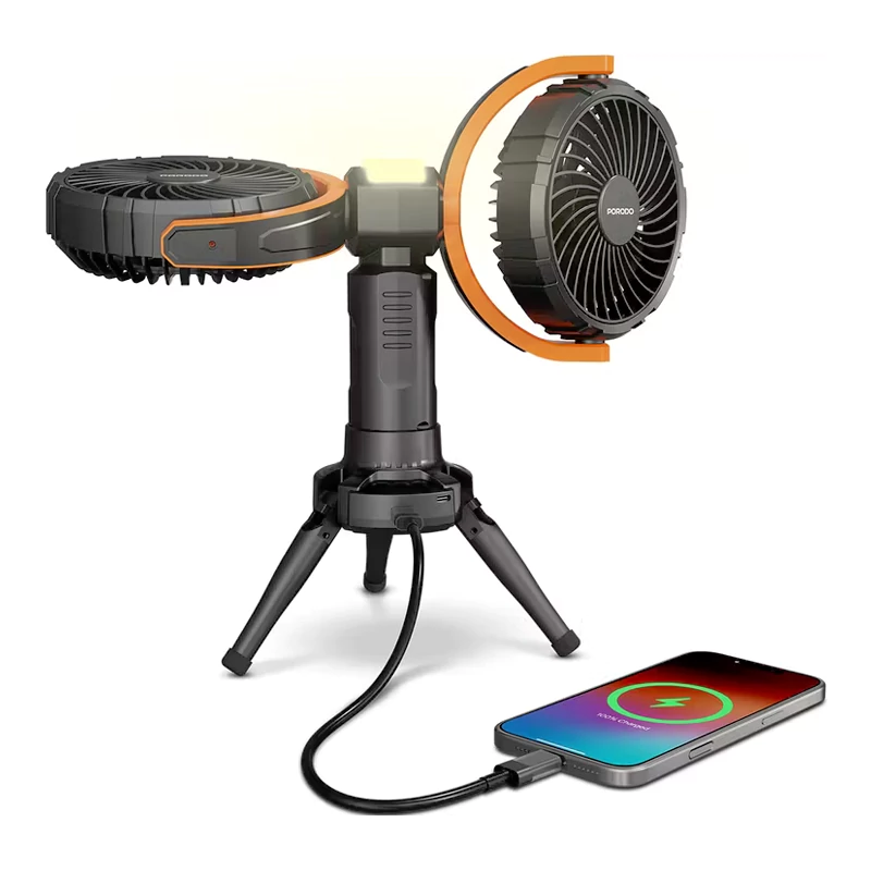 پنکه شارژی قابل حمل به همراه چراغ و پاوربانک پرودو مدل  OSCILLATING FAN LFST150