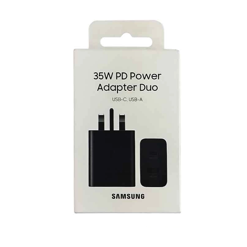 شارژر دیواری سامسونگ مدل EP-TA220 35W سوپر فست 35 وات سه پین با دو خروجی USB-C و USB - (اصلی Original)