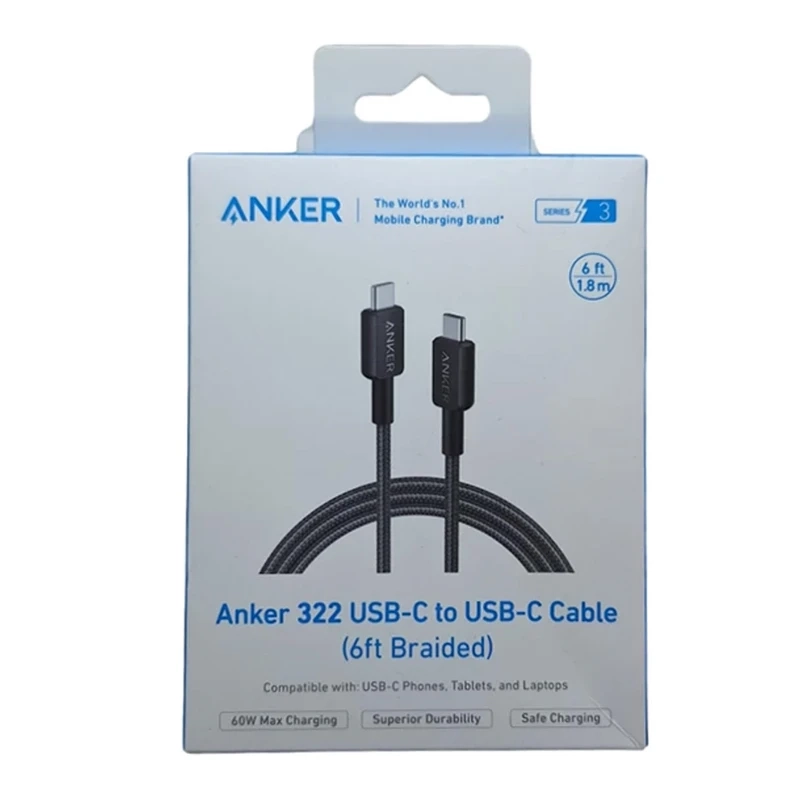 کابل تبدیل USB-C به USB-C انکر مدل A81F6H11 طول 1.8 متر