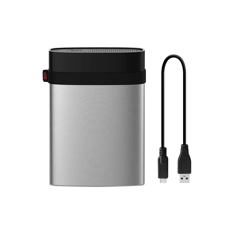 هارد اکسترنال 2 ترابایت سیلیکون پاور مدل Armor A85، رابط کابل USB Type-A 3.2، سرعت چرخش 5400 دور در دقیقه، مقاوم در برابر ضربه، پاشش آب و گرد و غبار