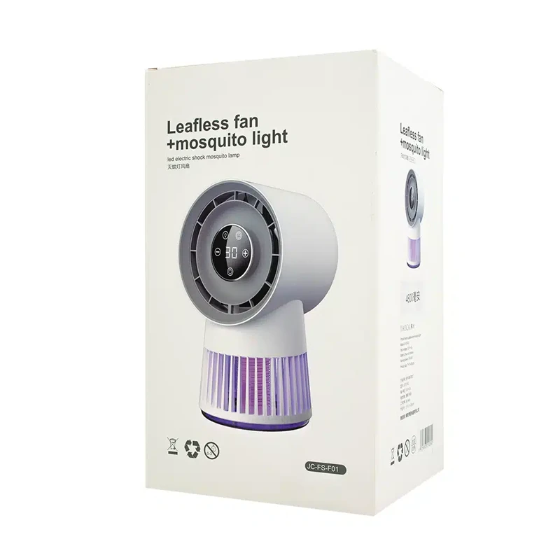 پنکه و حشره کش leaftless fan + mosqito light jc-fs-f01