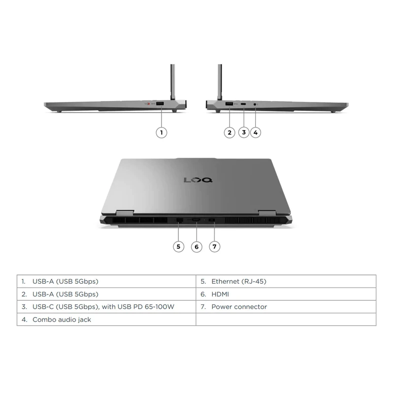 لپ تاپ لنوو 15.6 اینچی مدل Lenovo LOQ Essential 15IRX11 i5 13450HX 16GB 512GB SSD 8GB RTX5050