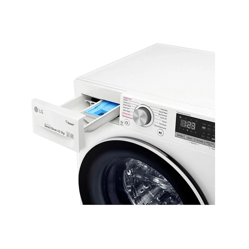 ماشین لباسشویی 10.5 کیلوگرم اتوماتیک ال جی مدل F4V5RYP0W دارای قابلیت خشک‌کن صددرصد