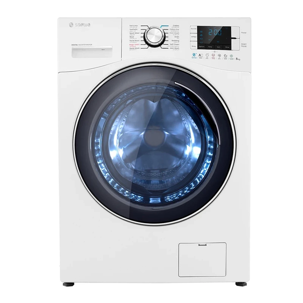 ماشین لباسشویی اتوماتیک اسنوا مدل SWM-D80S ظرفیت 8 کیلوگرم
