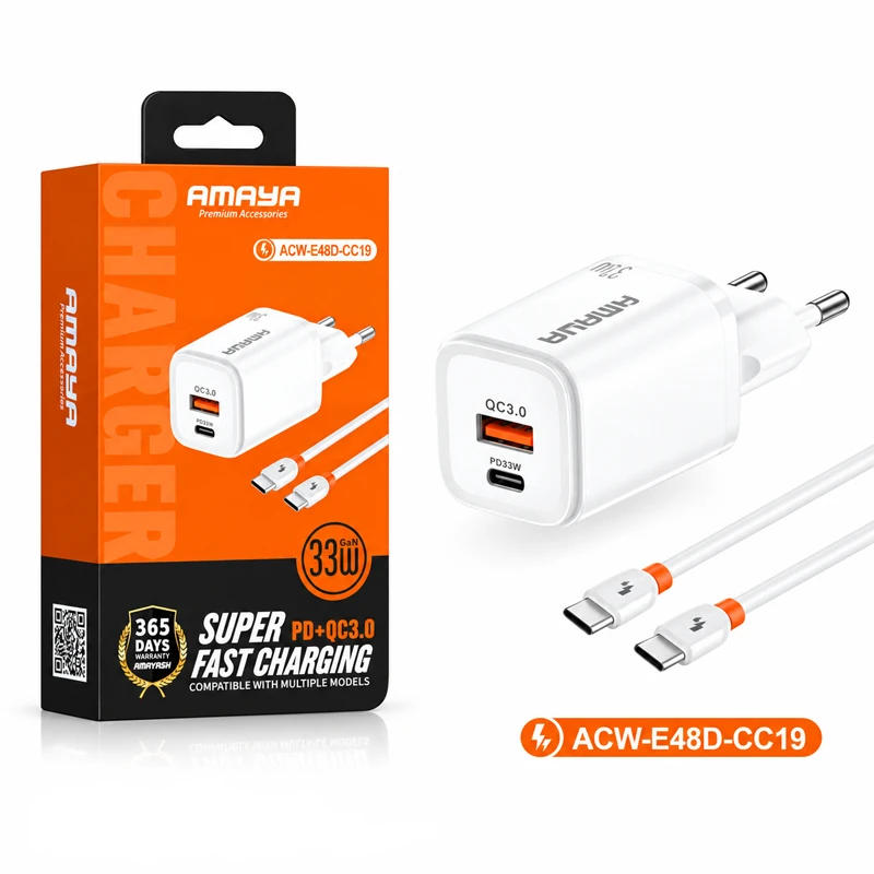 آداپتور شارژر سریع ۳۳ وات آمایا مدل ACW-E48D-CC19