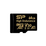 کارت حافظه MicroSDXC سیلیکون پاور مدل Golden کلاس 10 استاندارد UHS-I V30 A1 سرعت سرعت 10 مگابایت بر ثانیه  ظرفیت 64 گیگابایت