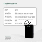 پاوربانک گرین لاین 20000 میلی آمپر مدل Green Lion MADRID 20 GNMAD20PBKGY - Image 3