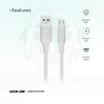 کابل شارژ USB-A به USB-C گرین لاین 1 متری 2.4آمپر مدل CNPVCATCBK - 2
