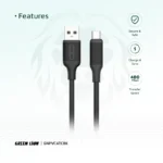 کابل شارژ USB-A به USB-C گرین لاین 1 متری 2.4آمپر مدل CNPVCATCBK - 7