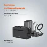 پک 6 در 1 پاوربانک، کابل شارژ، هولدر مگنتی ، آداپتور پرودو مدل Porodo Essentials 6 in 1 Ultimate Combo PD-PBFCH071-CB - Image 11