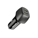 شارژر فندکی فیلیپس مدل DLP5522C توان 60 وات (دو پورت USB-C بدنه فلزی)