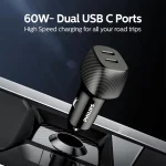 شارژر فندکی فیلیپس مدل DLP5522C توان 60 وات (دو پورت USB-C بدنه فلزی) - Image 7